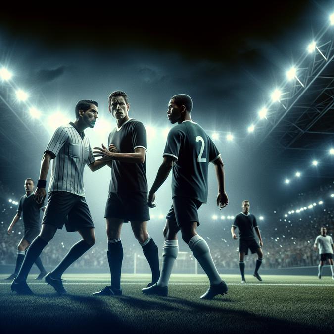 Aksi Tidak Sportif pemain di liga profesional saat wasit melerai keributan di lapangan